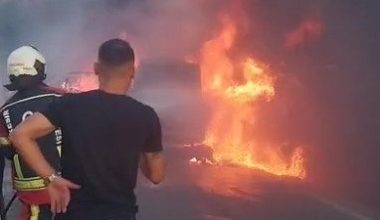 Balıkesir’in Havran ilçesinde seyir halindeki bir otomobilde çıkan yangın, rüzgarın