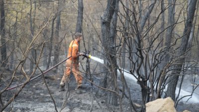 Balıkesir’de orman yangınlarının kontrol altına alındığı bölgelerde soğutma çalışmaları başlatılırken,