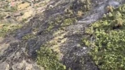 Balıkesir’in Kepsut ilçesi Eyüpbükü mevkisinde dün çıkan orman yangını ile