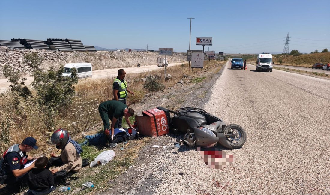 Gönen ilçesi Buğdaylı Mahallesi’nde meydana gelen trafik kazasında, motosikletin kontrolden