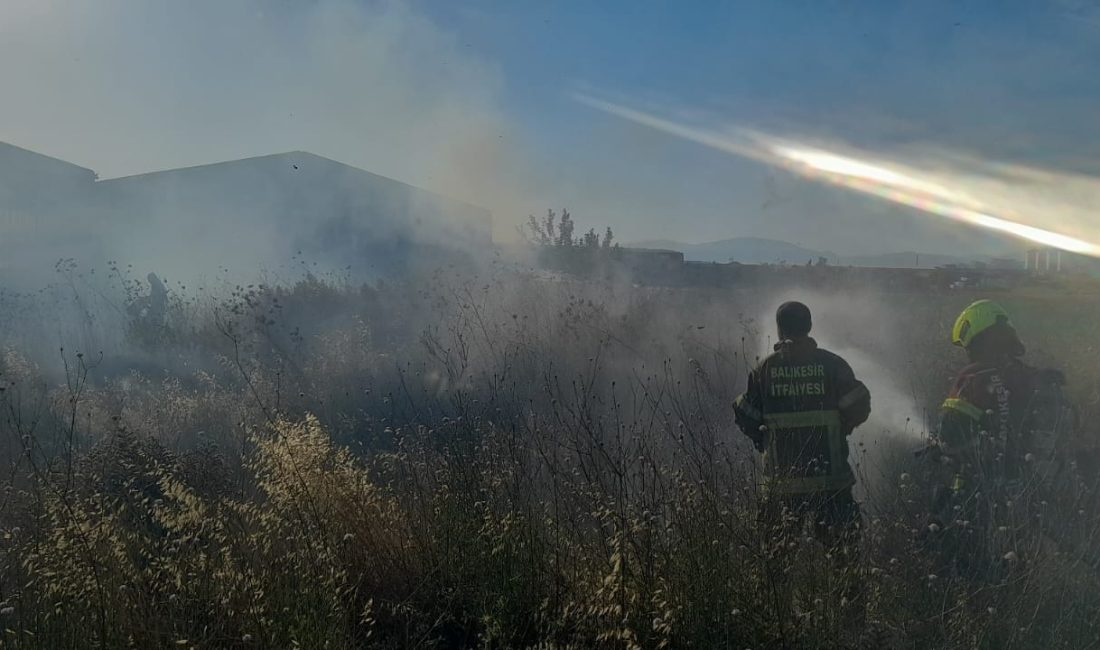 Balıkesir’in Bandırma ilçesinde farklı adreslerde meydana gelen ot, anız ve