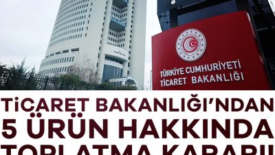 Ticaret Bakanlığı tarafından yürütülen denetim çalışmaları kapsamında 5 üründe usulsüzlük