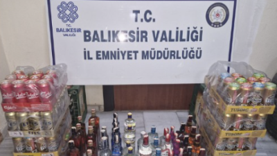 Balıkesir’de, yasak saatlerde alkollü içki satışı yaptığı belirlenen şahıs düzenlenen