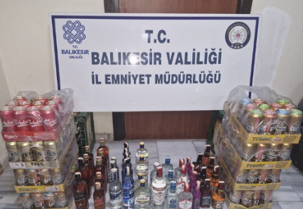 Balıkesir’de, yasak saatlerde alkollü içki satışı yaptığı belirlenen şahıs düzenlenen