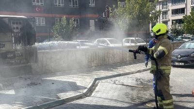 Balıkesir’in Susurluk ilçesi Yeni Mahalle Yeni Caddesi’nde meydana gelen trafo