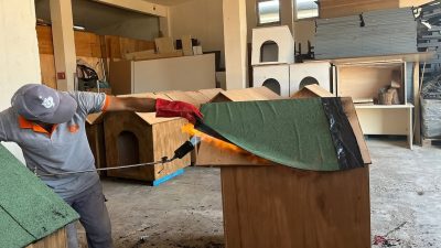 Bandırma Belediyesi, sokakta yaşayan hayvanların barınma ihtiyacını karşılamak amacıyla doğal