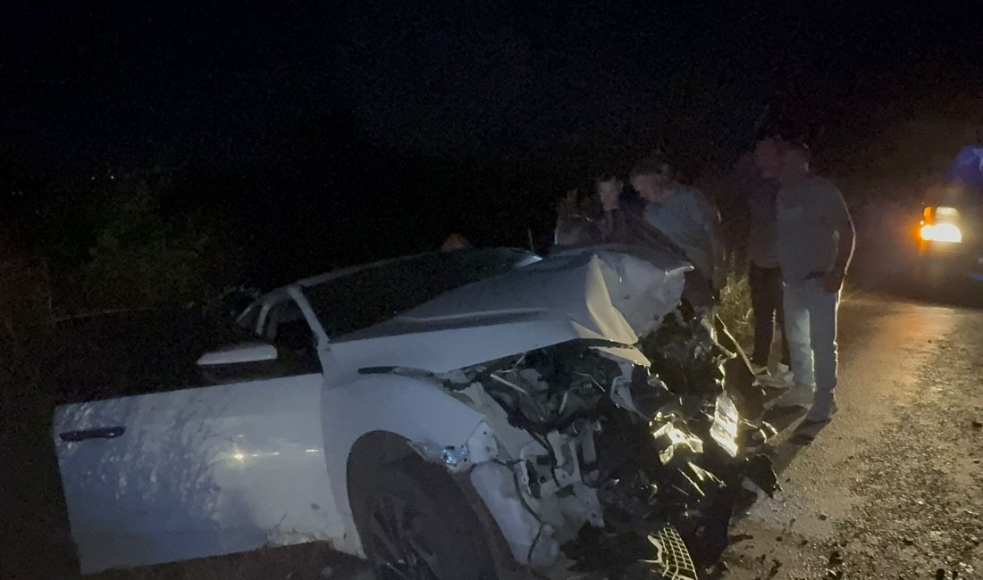 Balıkesir’in Gönen ilçesi Sarıköy yolu üzerinde meydana gelen trafik kazasında
