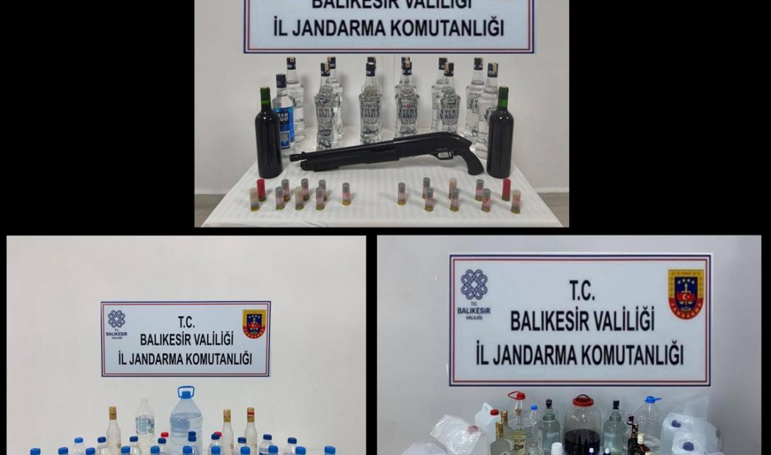 Balıkesir’de sahte içki operasyonu: 5 gözaltı İl genelinde düzenlenen uygulamada sahte içkiler, etil alkol ve silah