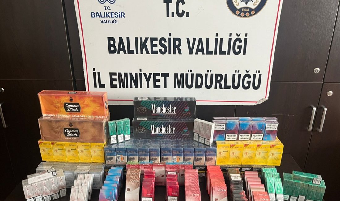 Balıkesir’de polis ekiplerince bir ikamete düzenlenen operasyonda 665 adet bandrolsüz