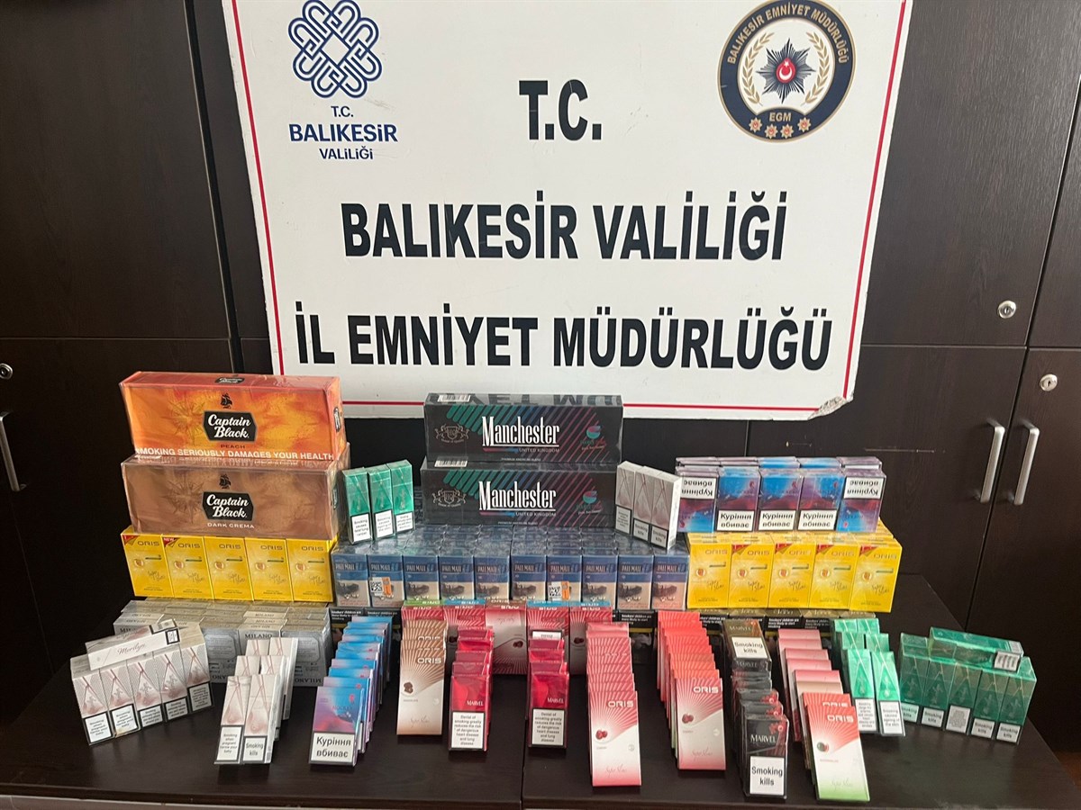 Balıkesir’de polis ekiplerince bir ikamete düzenlenen operasyonda 665 adet bandrolsüz