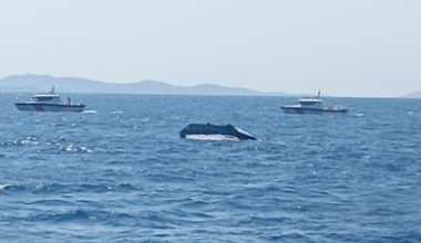 Balıkesir’in Marmara Adası açıklarında, Asmalı Topaç Mevkii yakınlarında parçalanmış halde