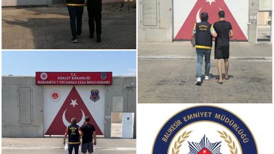 Balıkesir genelinde düzenlenen eş zamanlı operasyonlarda haklarında çeşitli suçlardan arama