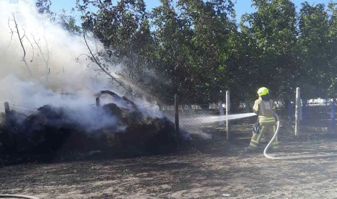 Gönen’de çıkan yangın kısa sürede kontrol altına alındı Balıkesir’in Gönen ilçesi Gündoğdu Mahallesi’nde saman balyalarında çıkan yangın, Gönen