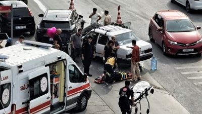 Balıkesir’de şehir içi trafiğinin yoğun olarak seyrettiği cadde üzerinde zincirleme