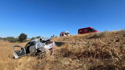 Balıkesir’in İvrindi ilçesinde meydana gelen tek taraflı trafik kazasında yoldan