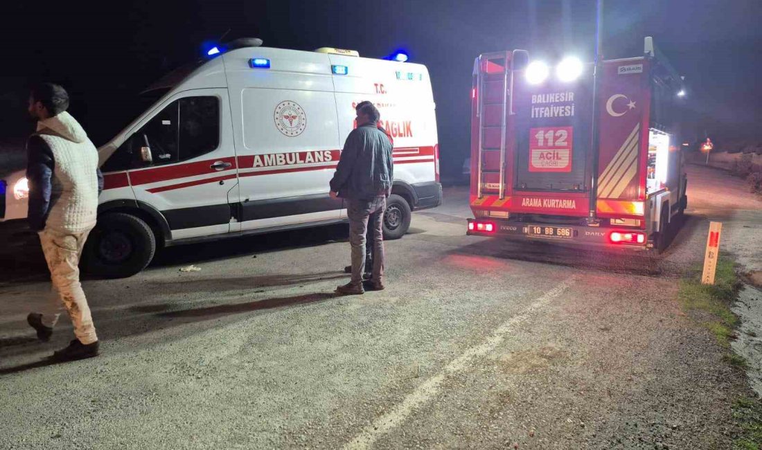 Balıkesir’de kontrolden çıkarak yol kenarına uçan otomobilin sürücüsü yaralandı.