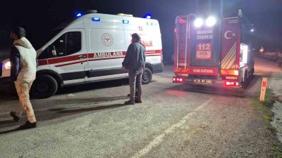 Balıkesir’de kontrolden çıkarak yol kenarına uçan otomobilin sürücüsü yaralandı.