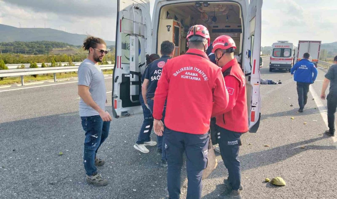 Balıkesir’de İstanbul-İzmir Otoyolu’nda bir kamyonetin otomobille çarpıştığı kazada 1 kişi