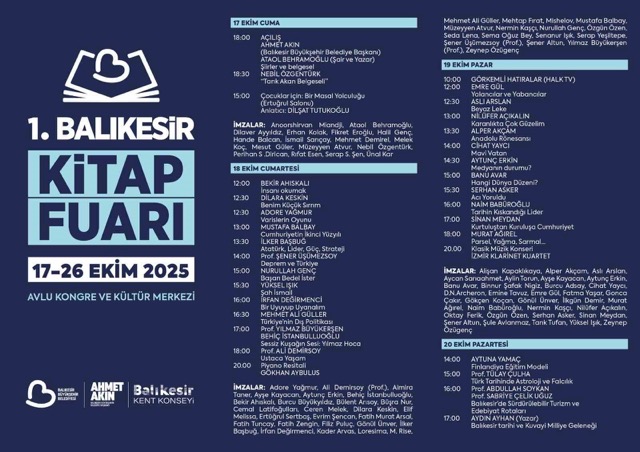 Balıkesir’in ilk büyük kitap fuarı kapılarını açıyor Balıkesir Büyükşehir Belediyesi tarafından bu yıl 17-26 Ekim tarihleri arasında