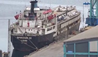 Balıkesir’in Bandırma ilçesi açıklarında demirleyen Spiridon-II isimli gemi yem, saman