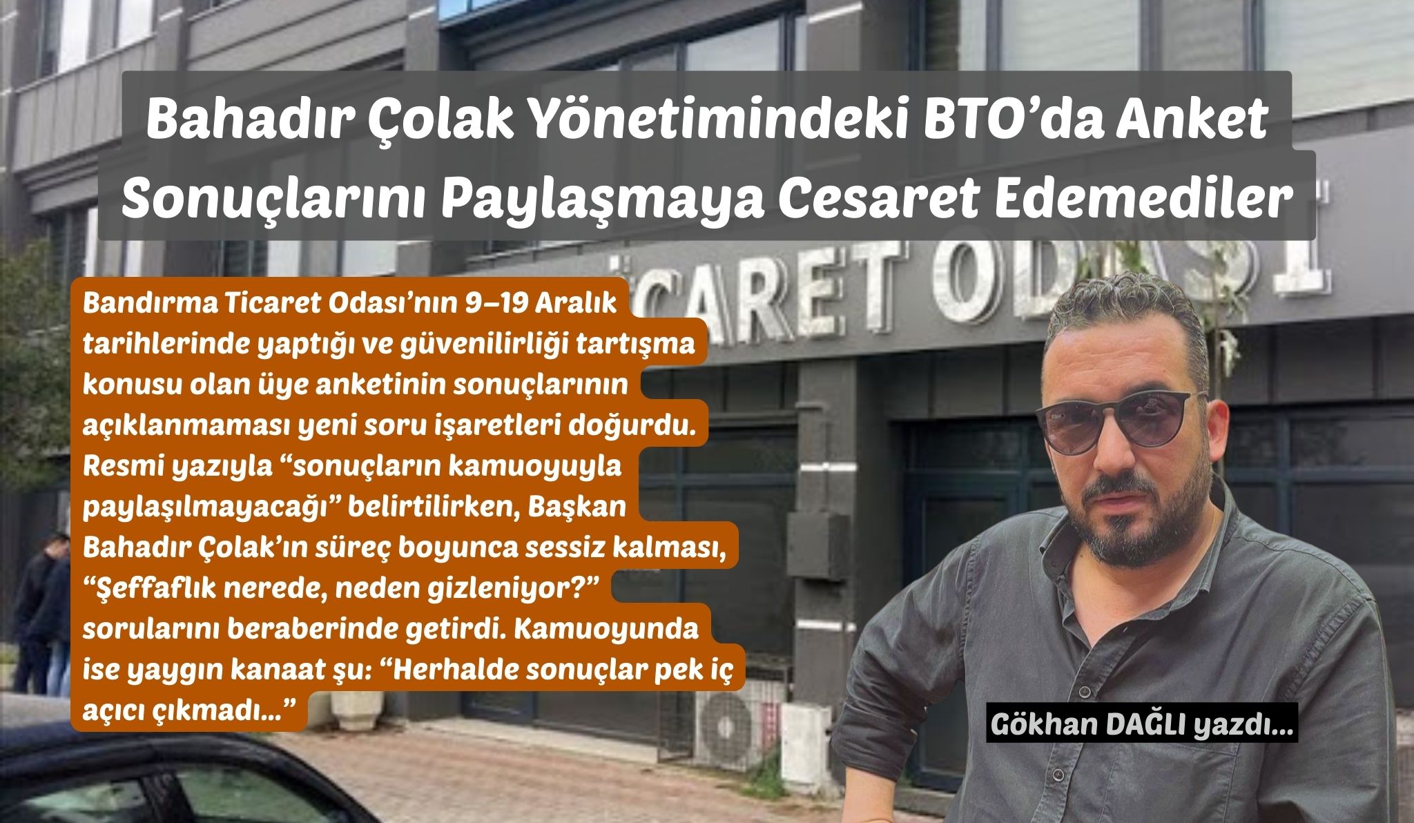 Bandırma Ticaret Odası’nın 9–19 Aralık tarihlerinde yaptığı ve güvenilirliği tartışma