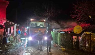 Balıkesir’in Manyas ilçesinde tek katlı müstakil evde çıkan yangın itfaiye