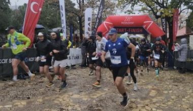 Kazdağları’nda düzenlenen Kar Spor İDA Ultra Maratonu, sağanak yağışa rağmen