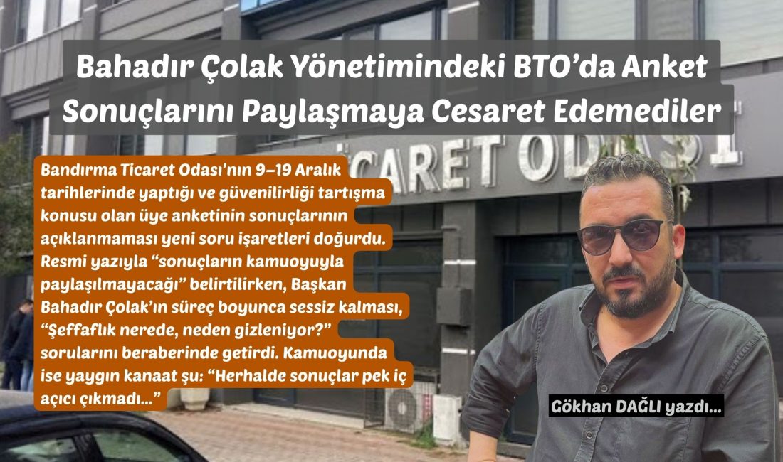 Bandırma Ticaret Odası’nın 9–19 Aralık tarihlerinde yaptığı ve güvenilirliği tartışma