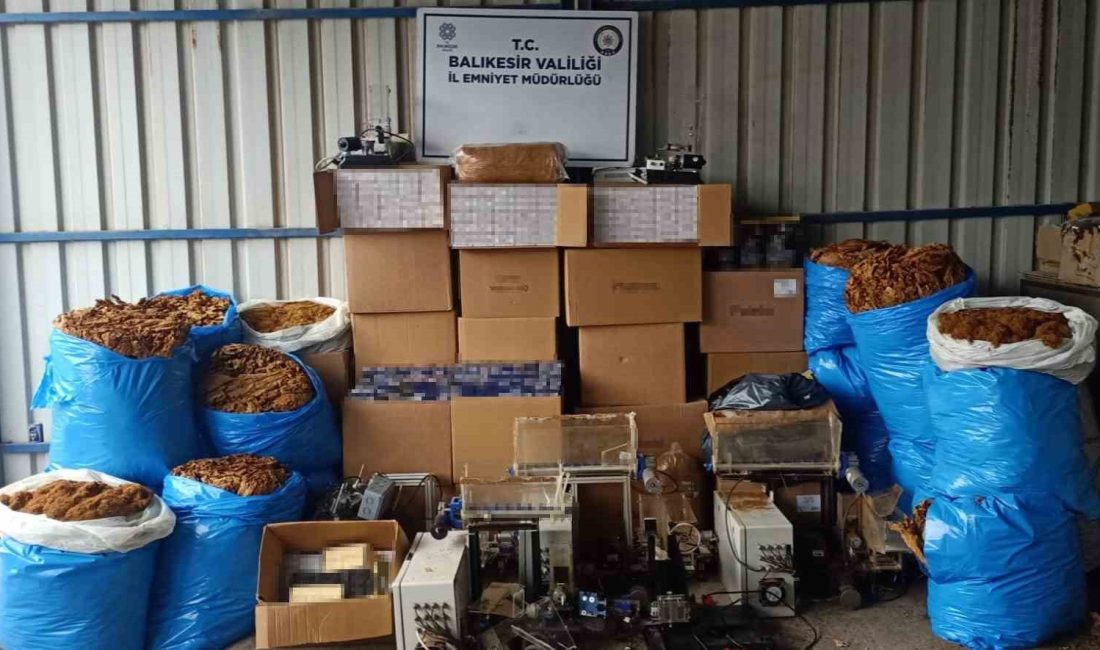 Balıkesir’in Gönen ilçesinde tütün ve tütün mamulü kaçakçılığına yönelik yürütülen