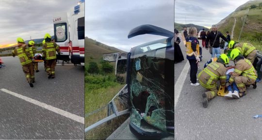 Balıkesir’in Susurluk ilçesinde İstanbul-İzmir Otoyolu’nda meydana gelen trafik kazasında yolcu