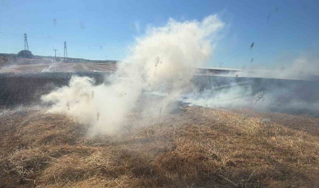 Balıkesir’in Bandırma ilçesinde meydana gelen anız yangını, itfaiye ekiplerinin müdahalesi