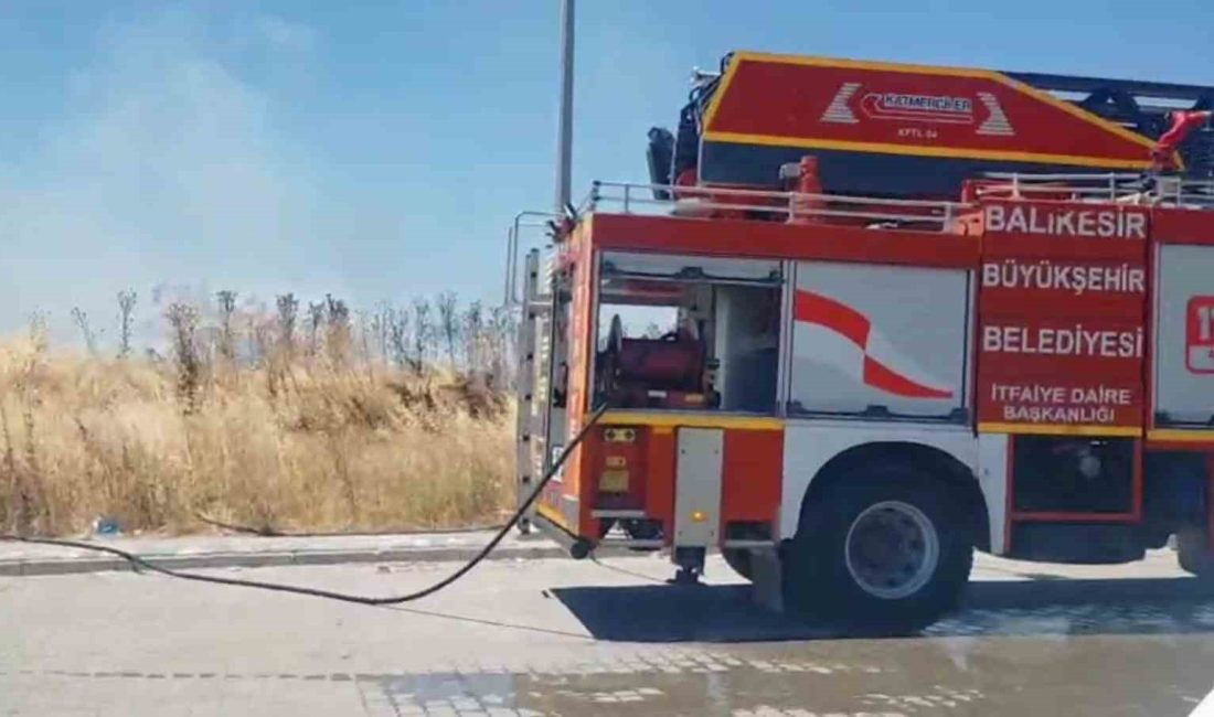 Susurluk’ta pazar alanına yakın ot yangını Balıkesir’in Susurluk ilçesinde kapalı pazar yerinin karşısında ki otluk alanda