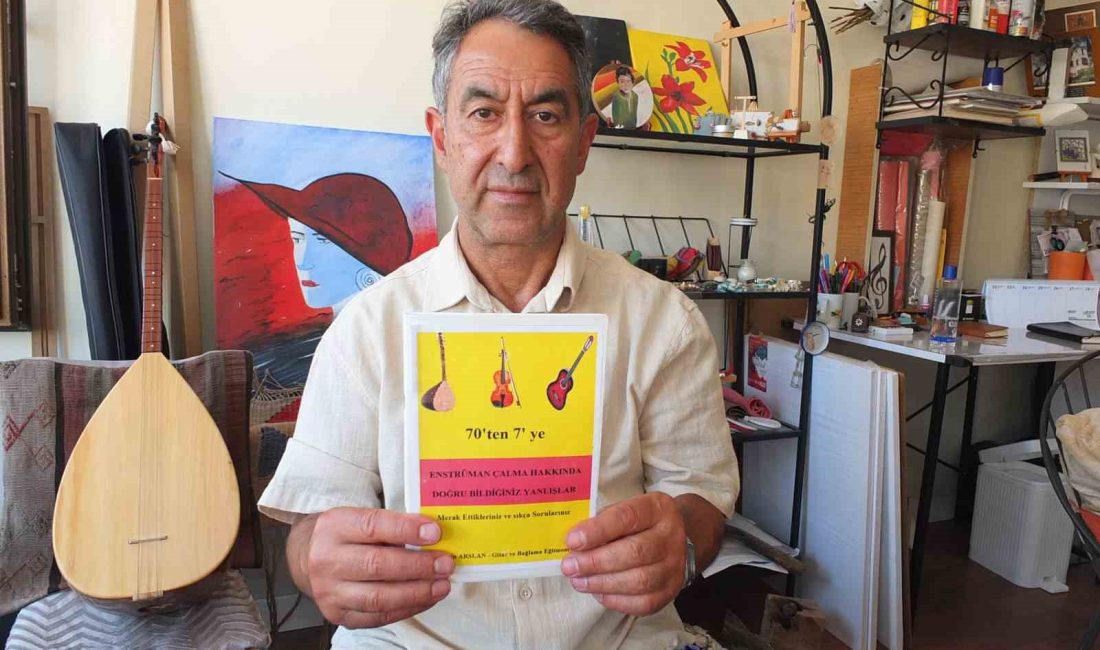 Burhaniyeli eğitmen 70’den 7’ye kitap yazdı Burhaniye ilçesinde, Müzik Eğitmeni Hüseyin Arslan, enstrüman çalmada doğru bilinen