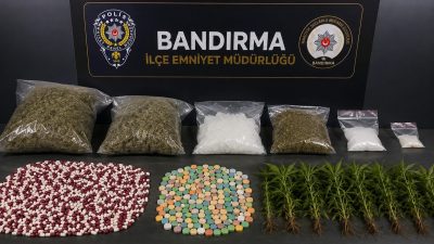 Bandırma İlçe Emniyet Müdürlüğü ekiplerinin uyuşturucuyla mücadele kapsamında 1 Ocak-20